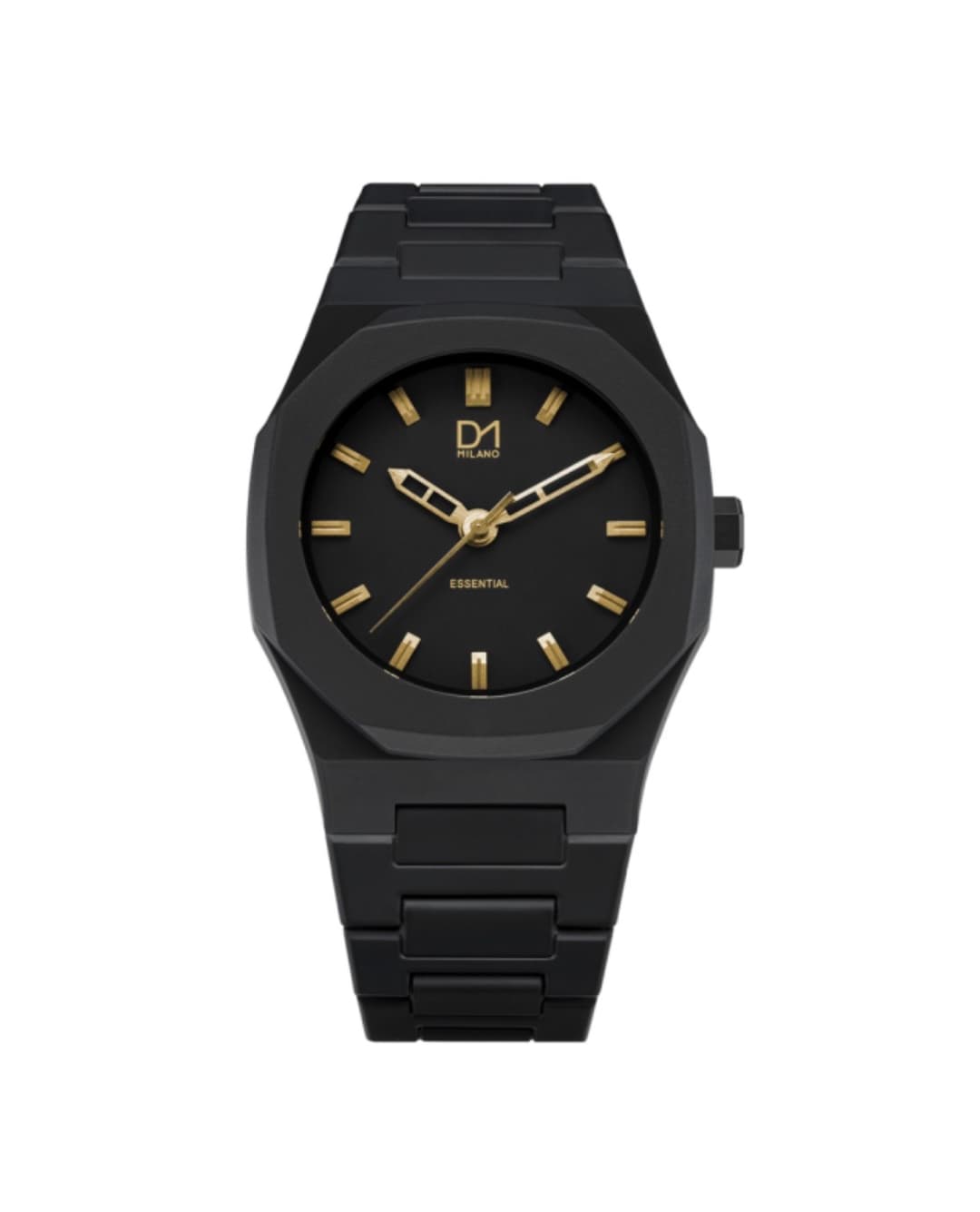 Essential Watch Black with Gold Index