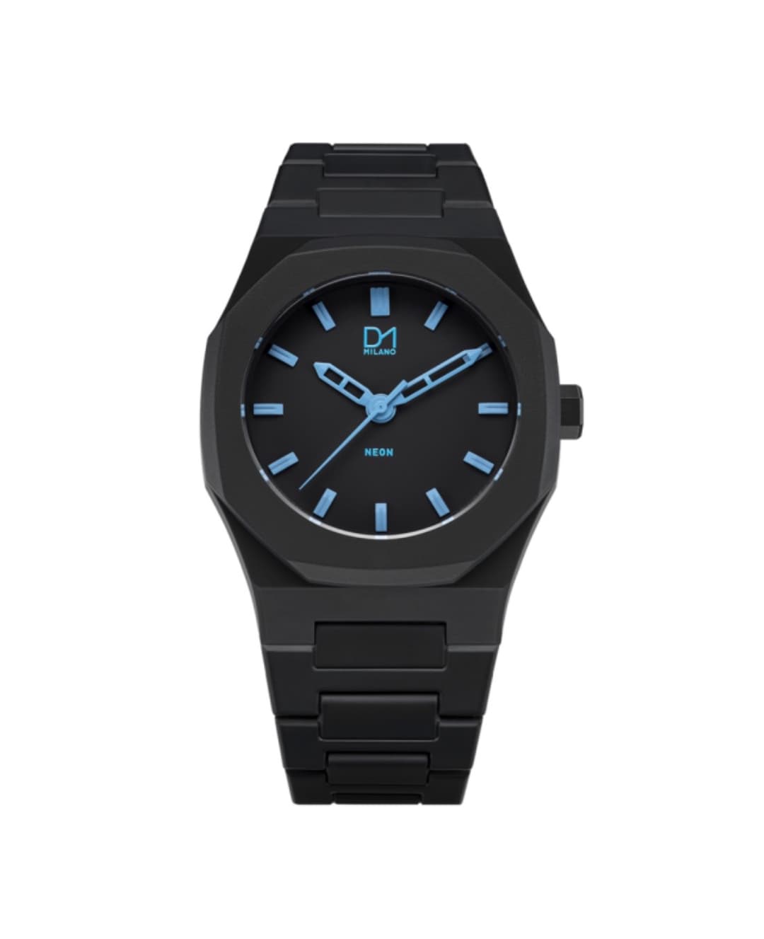 Neon Watch Black with Blue Index