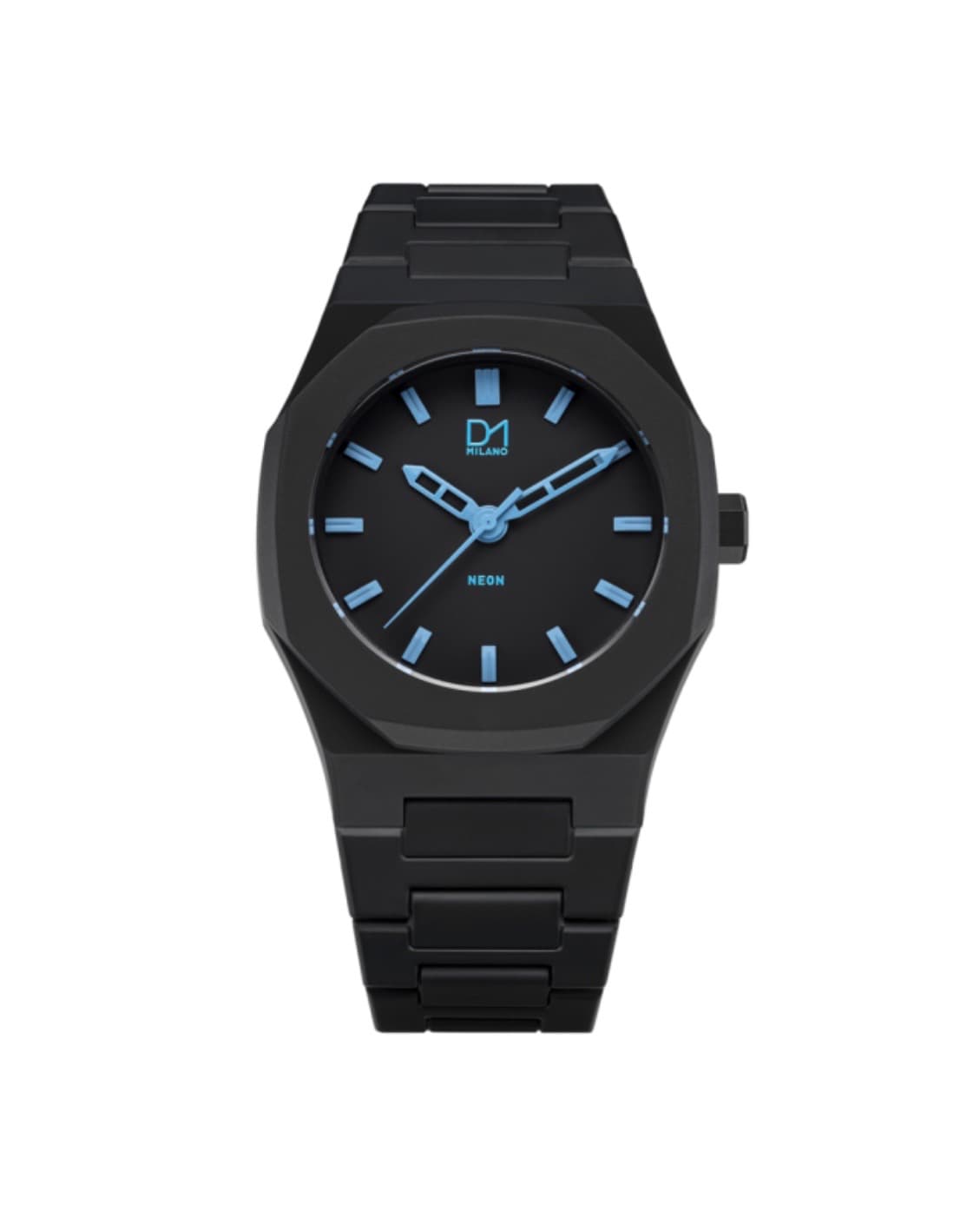 Neon Watch Black with Blue Index