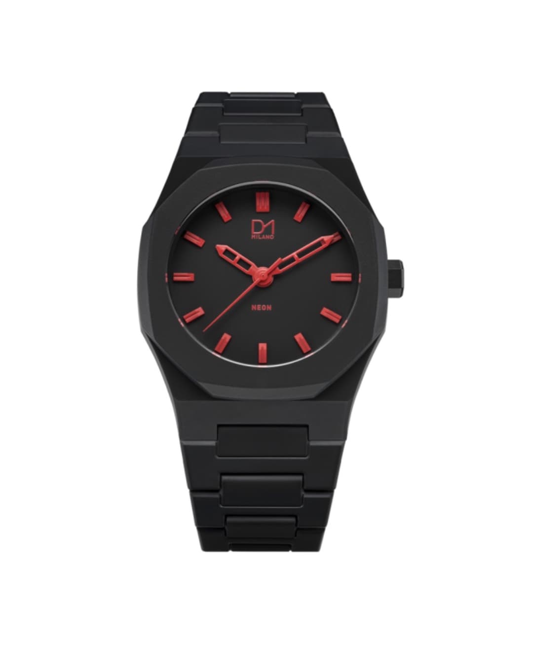 Neon Watch Black with Red Index