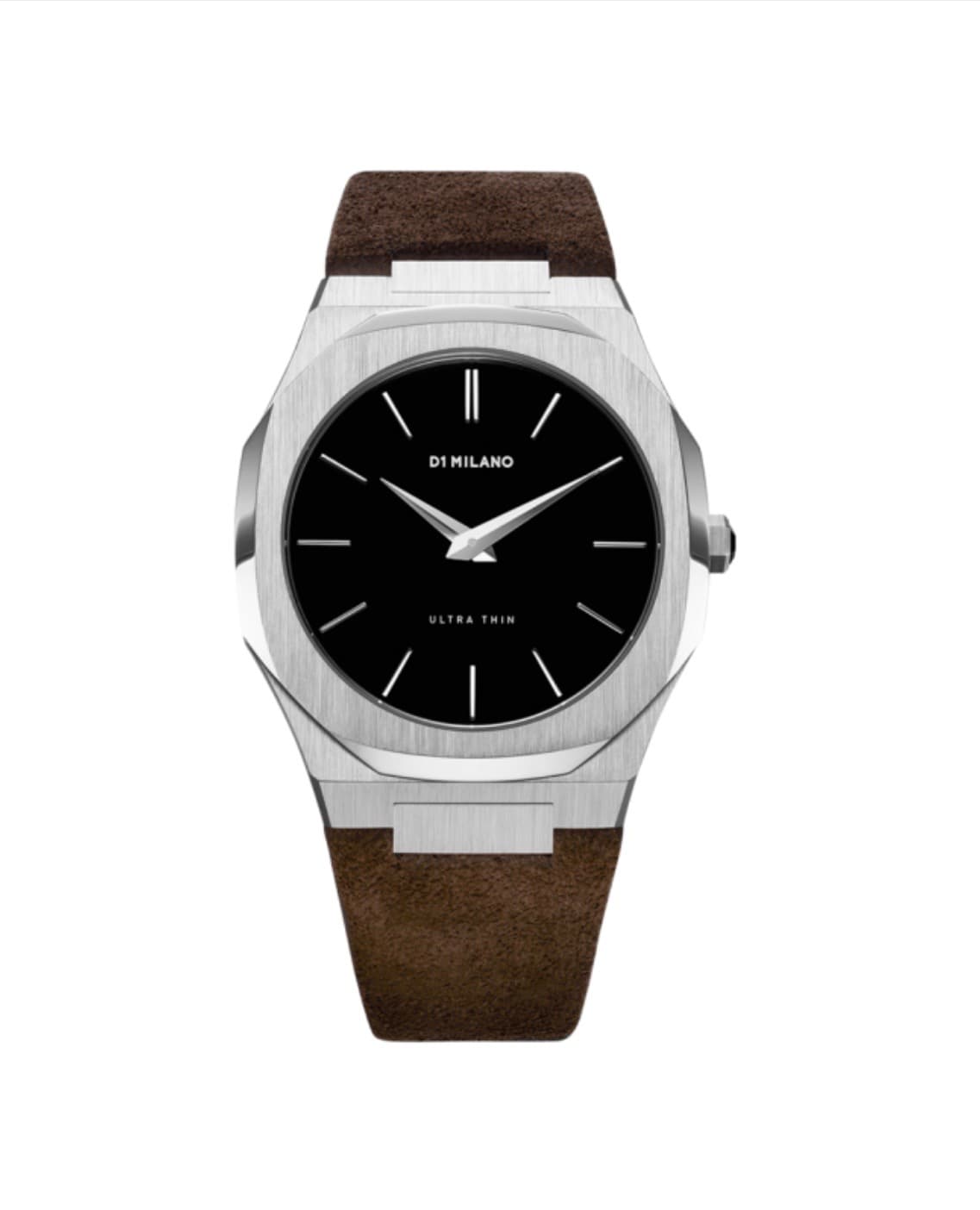 Ultra Thin Silver Case with Siena Brown Strap