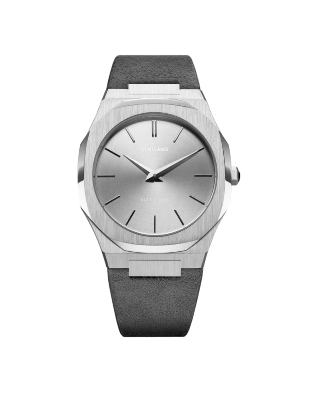 Ultra Thin Silver Case with Milano grey Strap