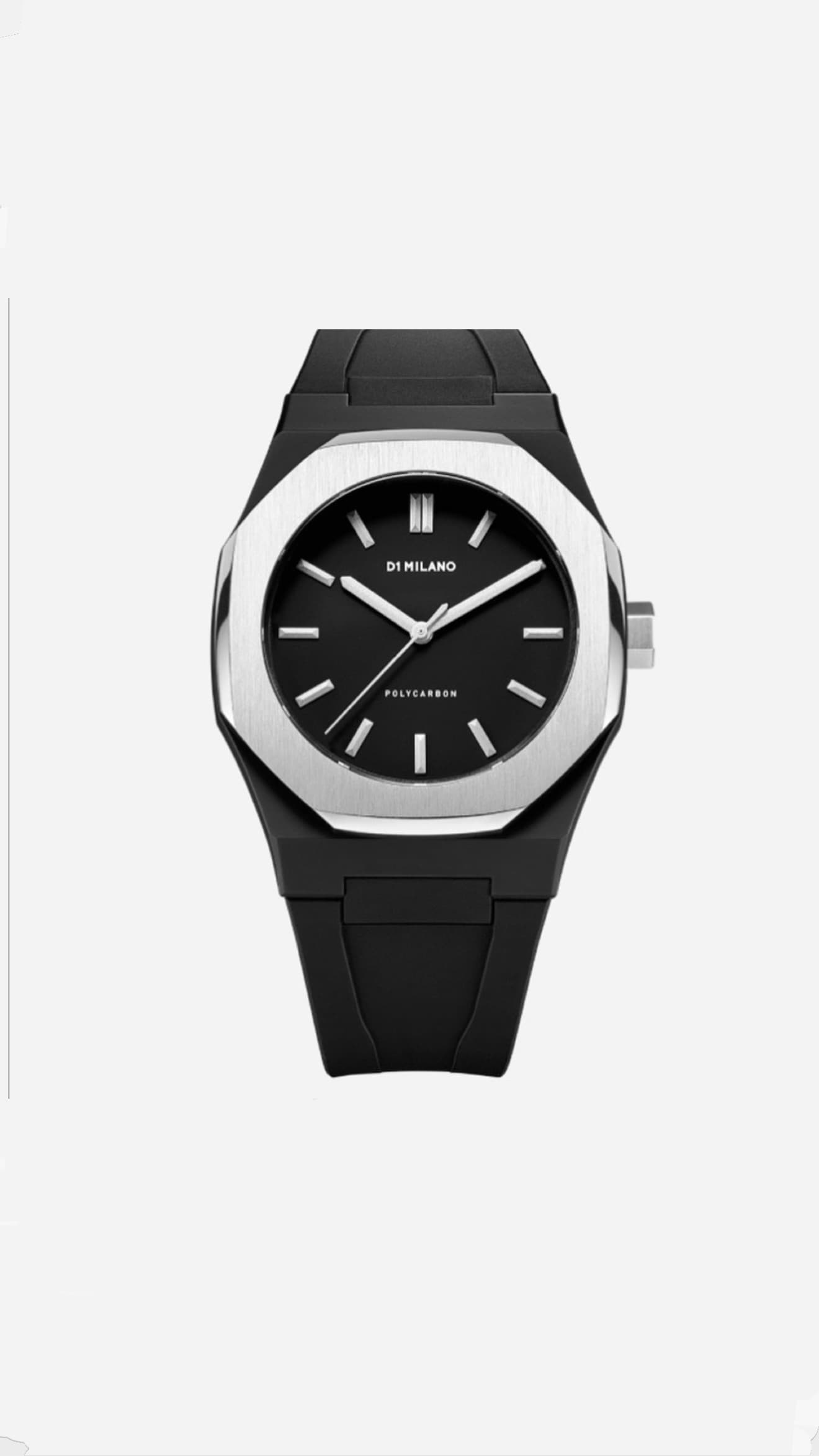 Premium Watch Black with Silver Bezel